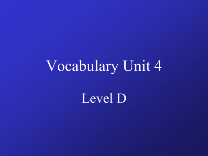 Level d vocabulary workshop unit 1