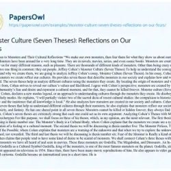 Monster culture seven theses summary