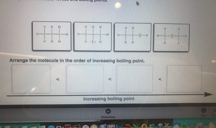 Order arrange compounds following boiling increasing point transcribed text show