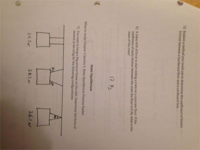 Coefficient of friction worksheet with answers